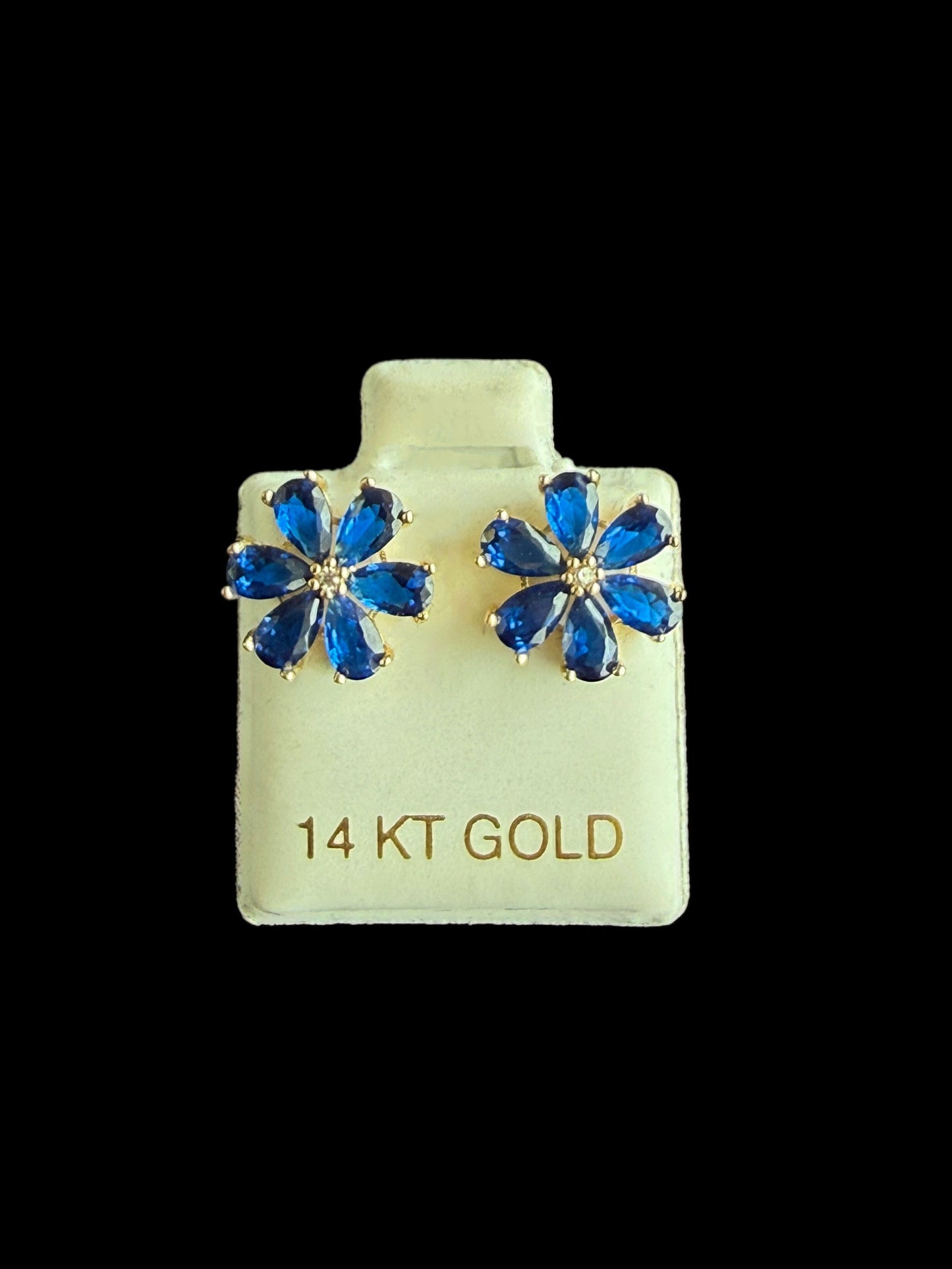 Dark Blue Flower Earrings