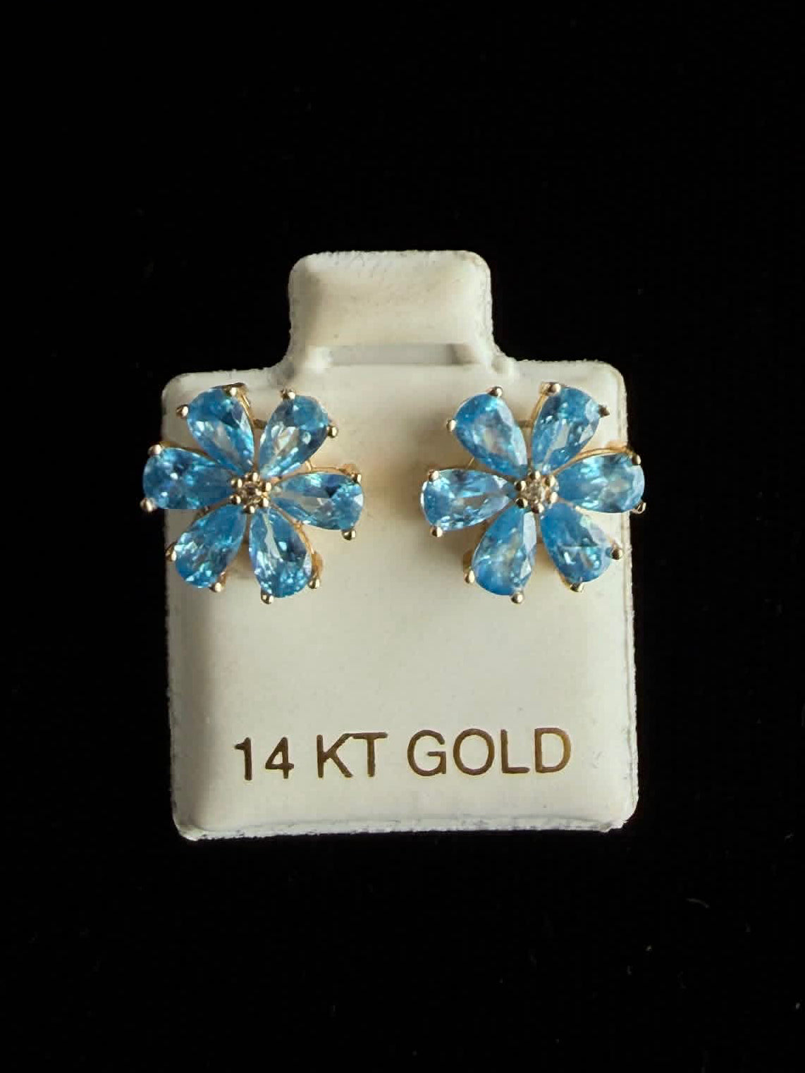 Light Blue Flower Earrings