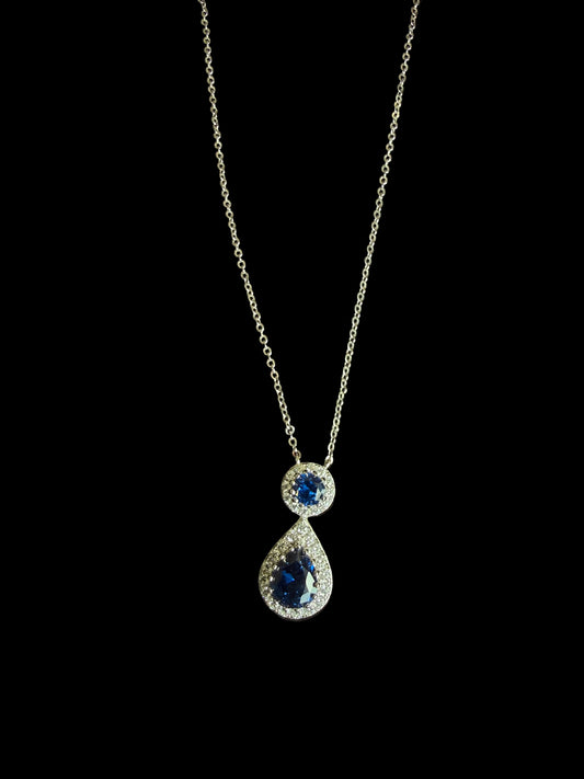 Royal Blue Teardrop Necklace