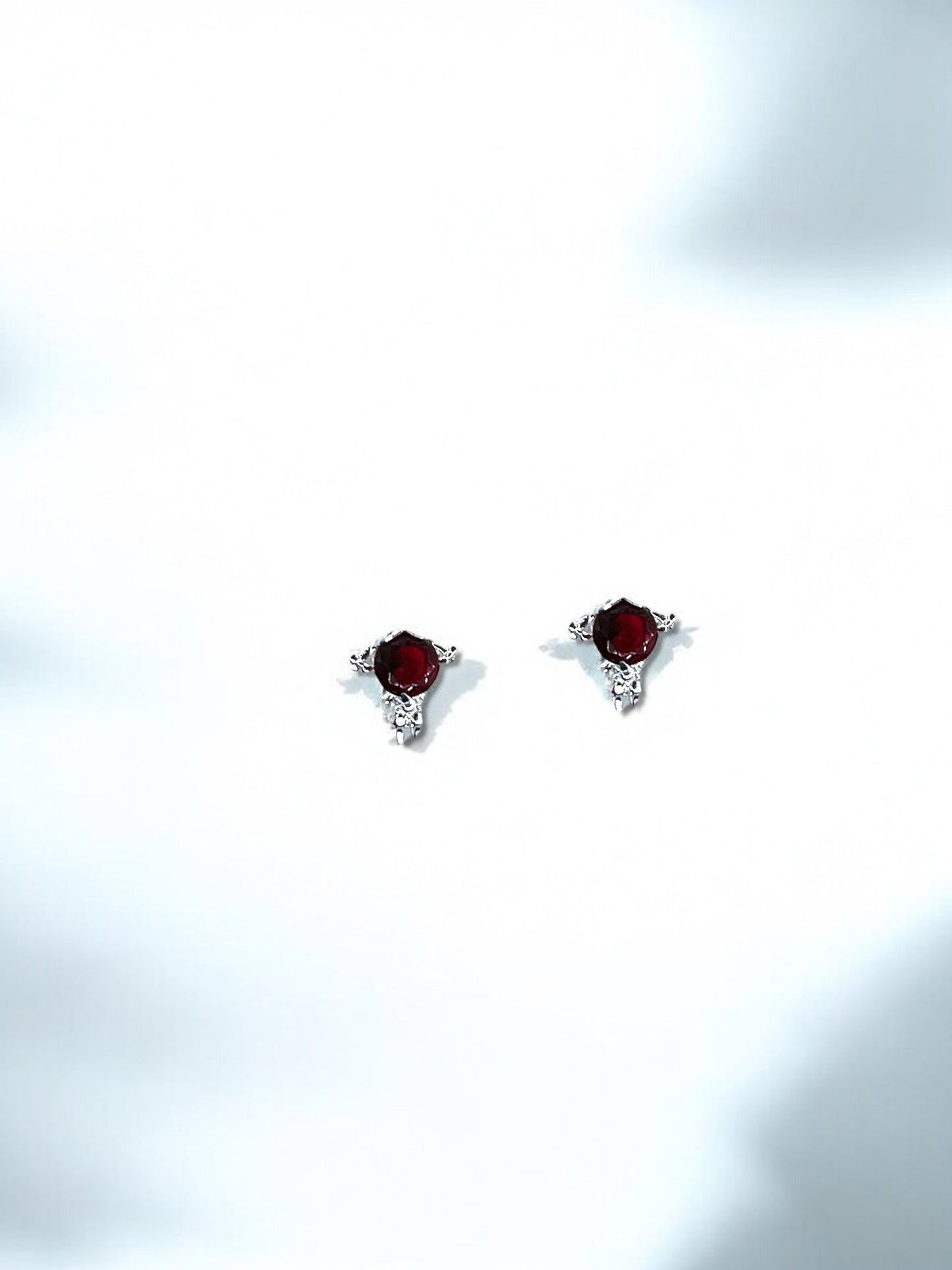 Silver Red Girl Earrings A9