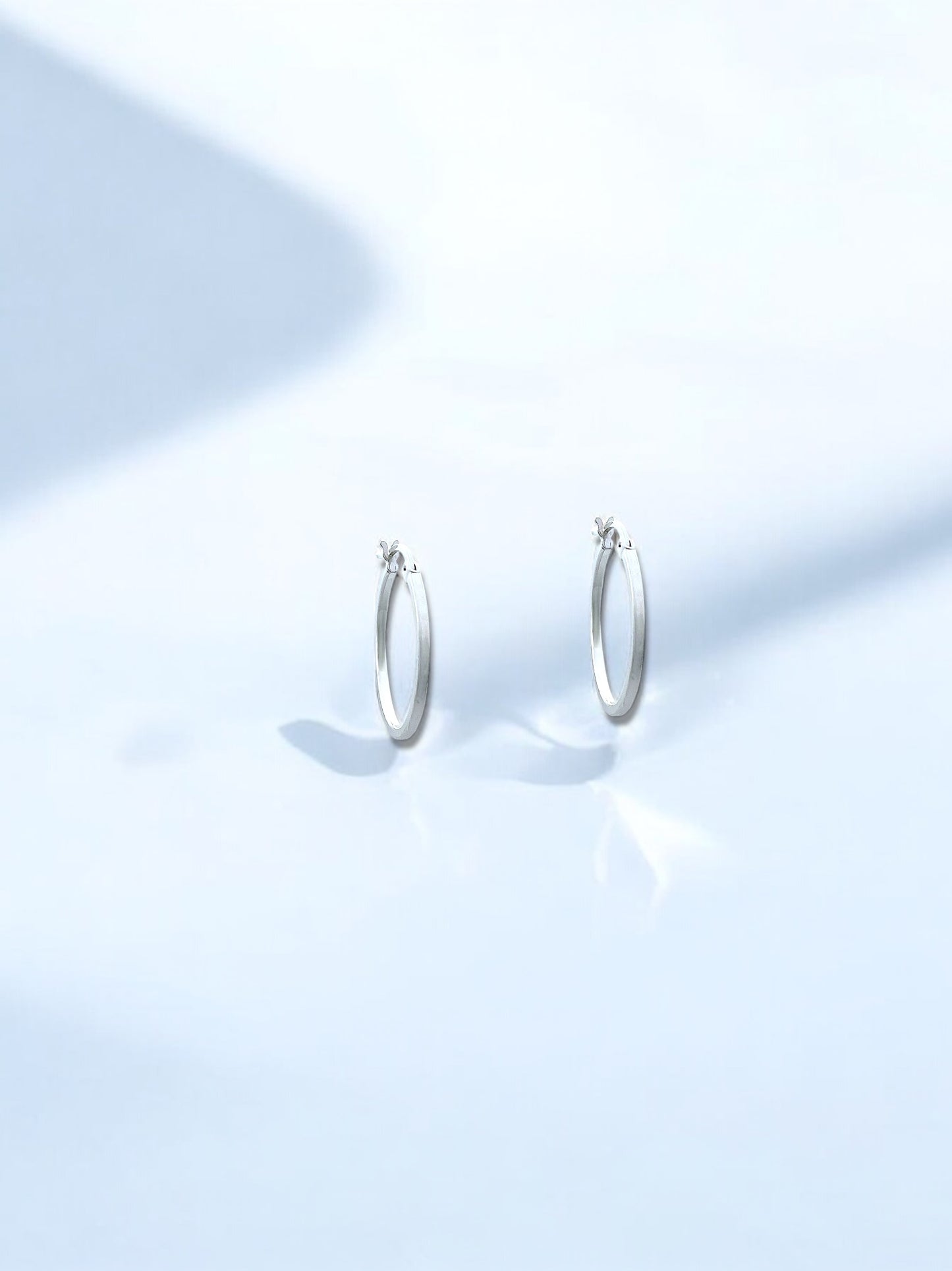 Silver Plain Hoop Earrings A36