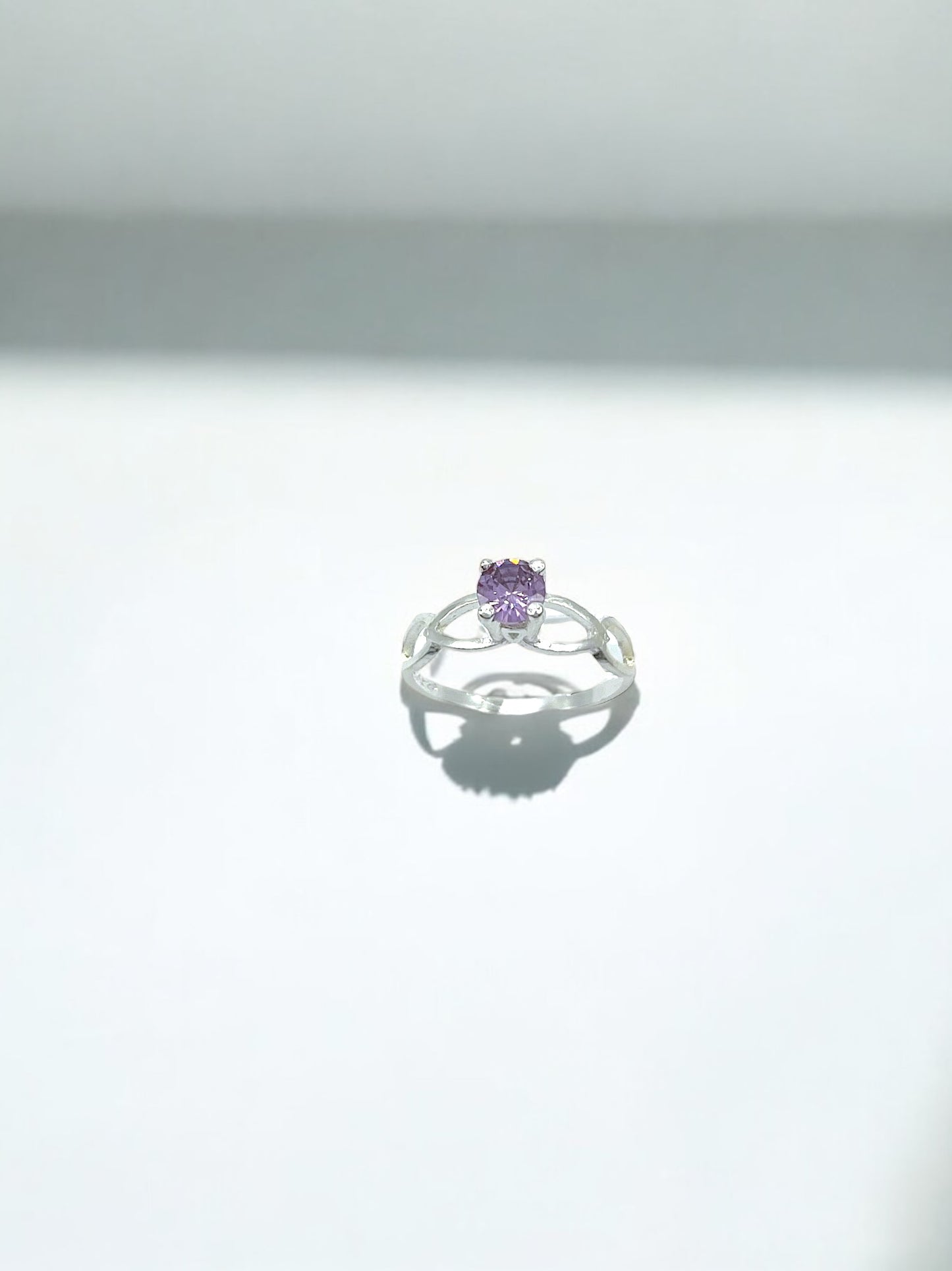 Silver Light Purple Stone Ring A110