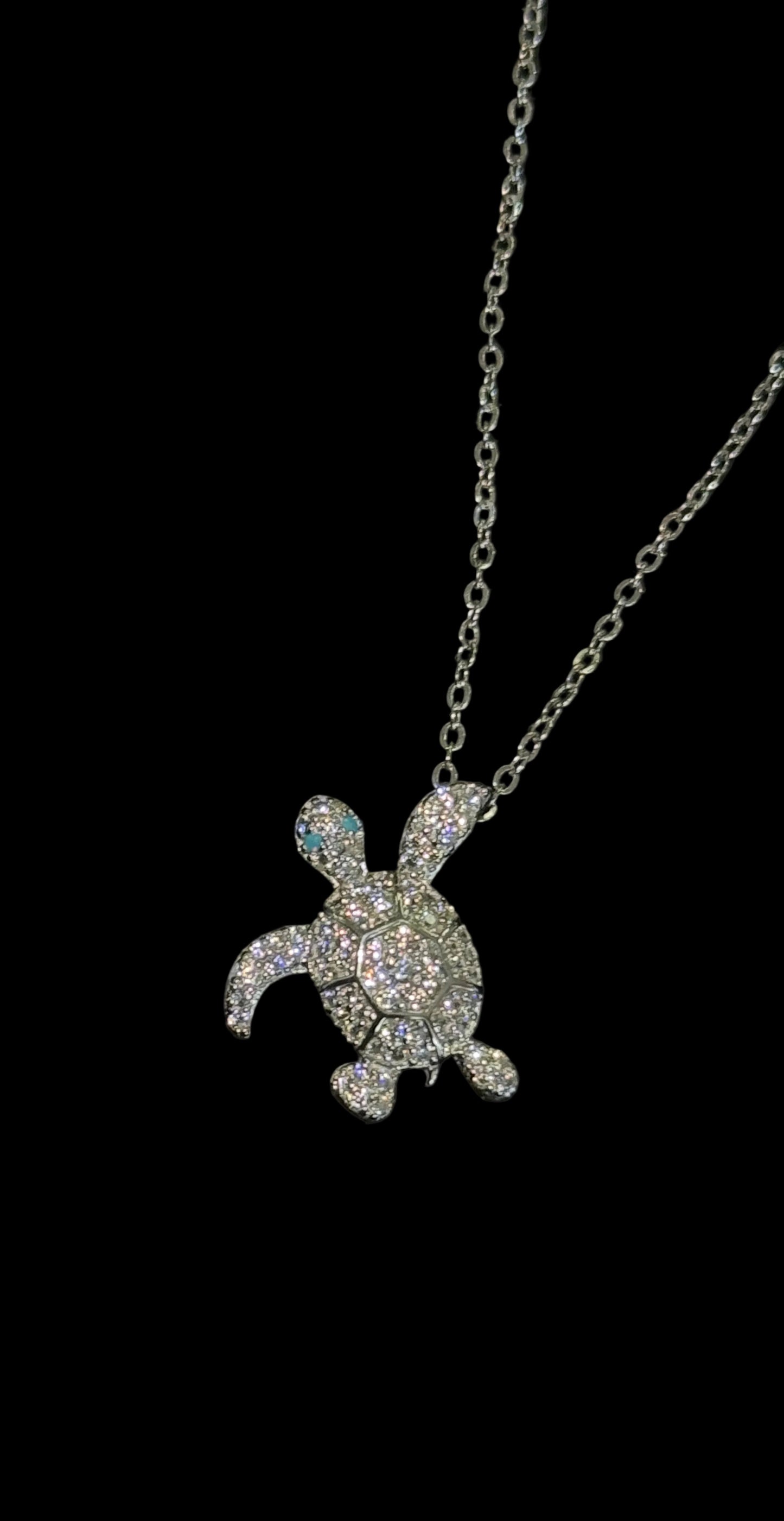 Pavé Sea Turtle Necklace
