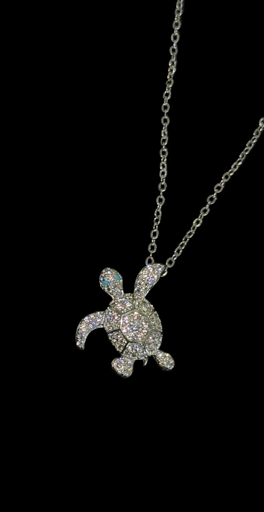 Pavé Sea Turtle Necklace