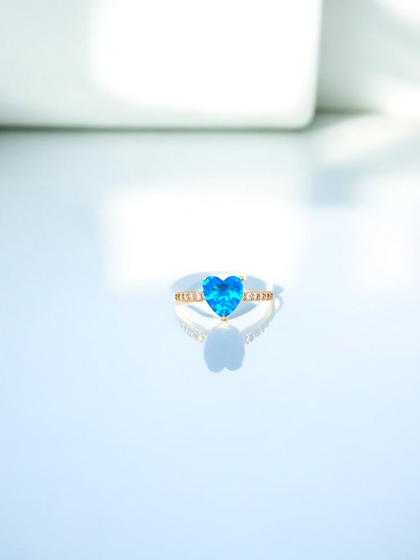 High Quality Blue Heart Diamond Ring A74