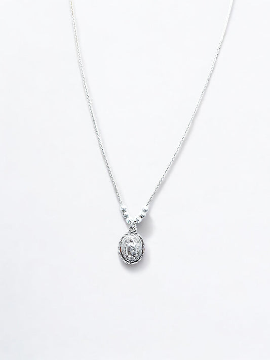 Silver Virgen Mary Necklace A169