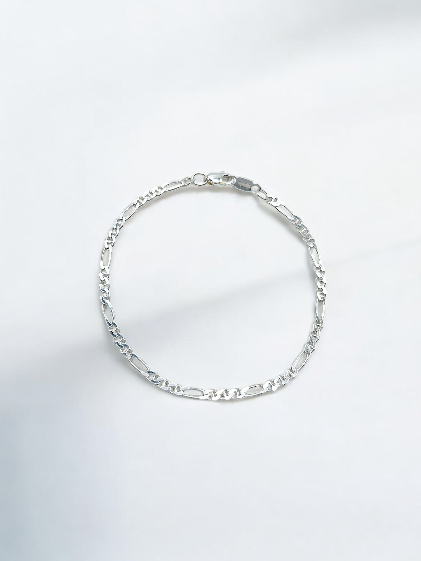 Silver Figaro Bracelet A150