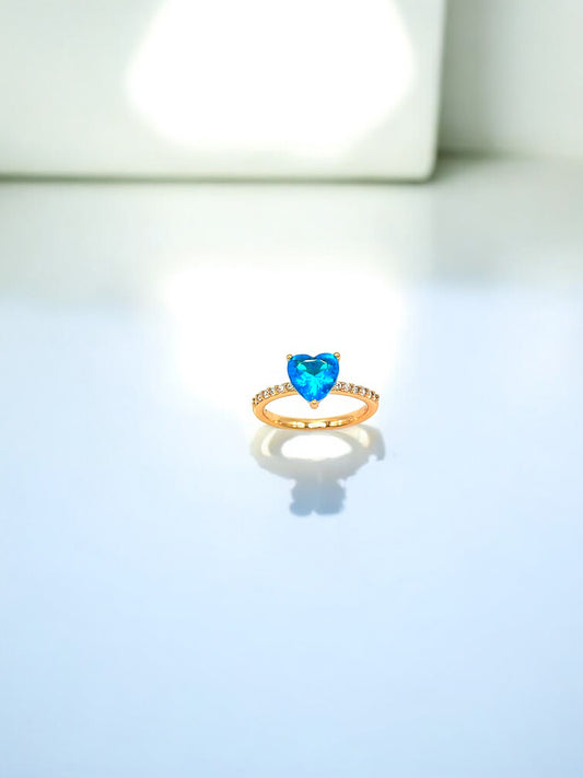 High Quality Blue Heart Diamond Ring A74