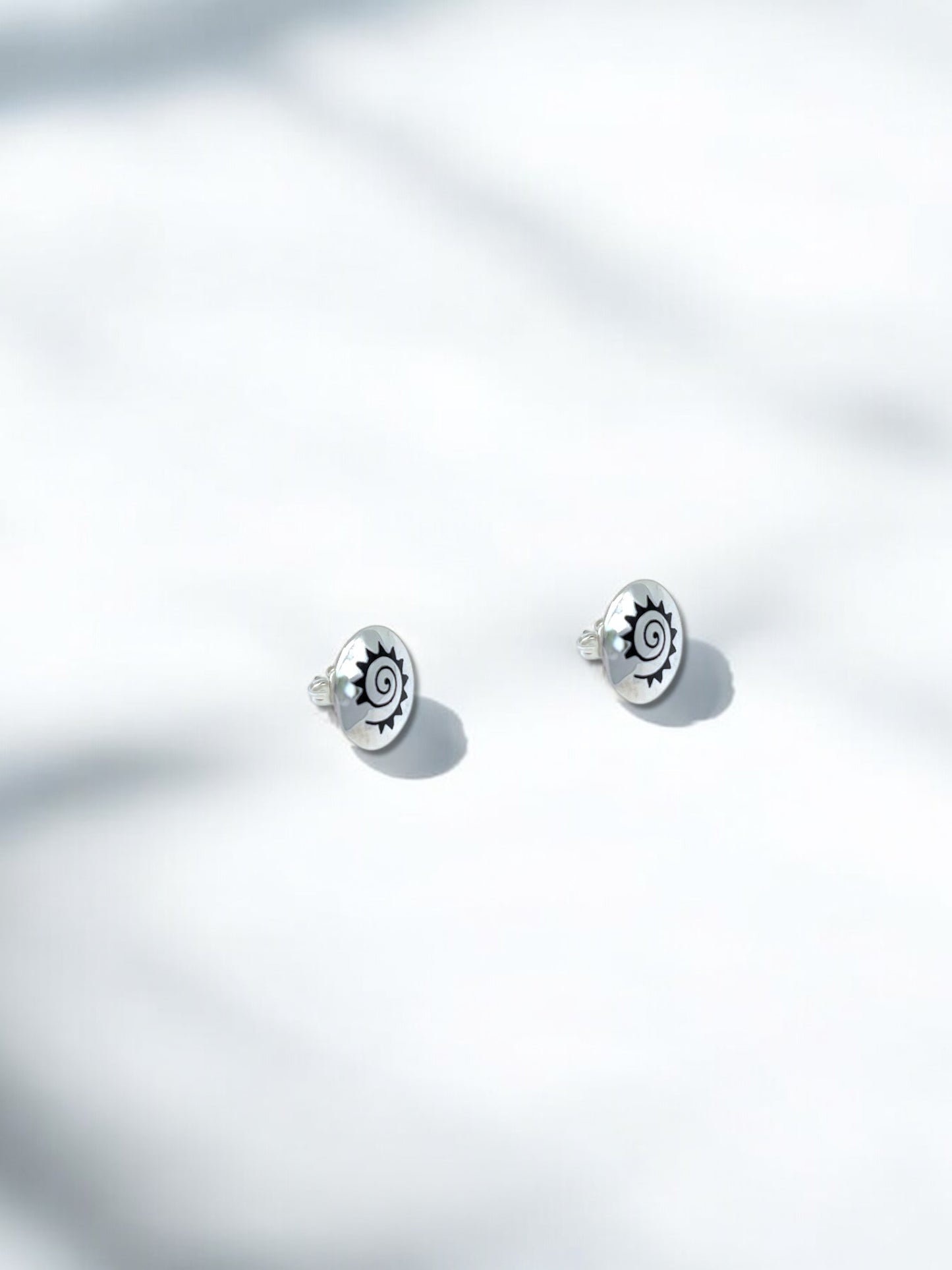 Silver Round Spiral Earrings A34