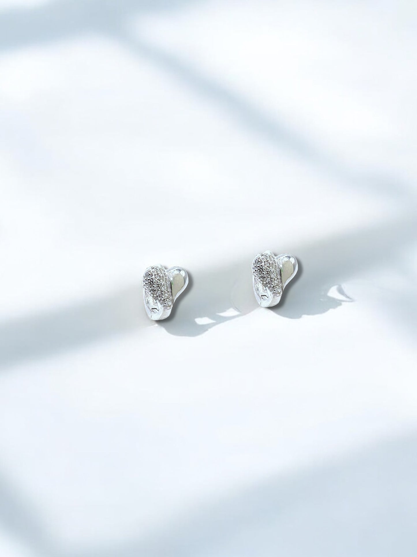 Small Silver Heart Hoop Earrings A15