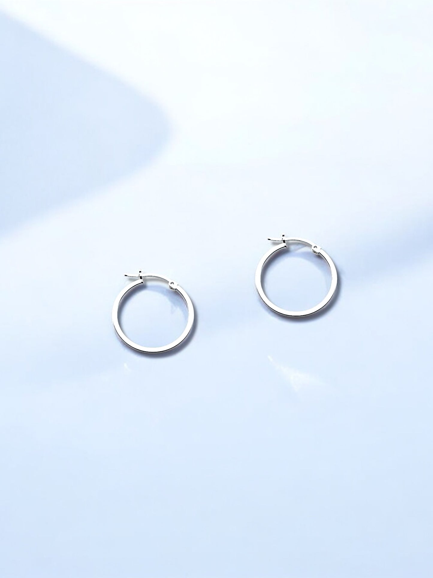 Silver Plain Hoop Earrings A36