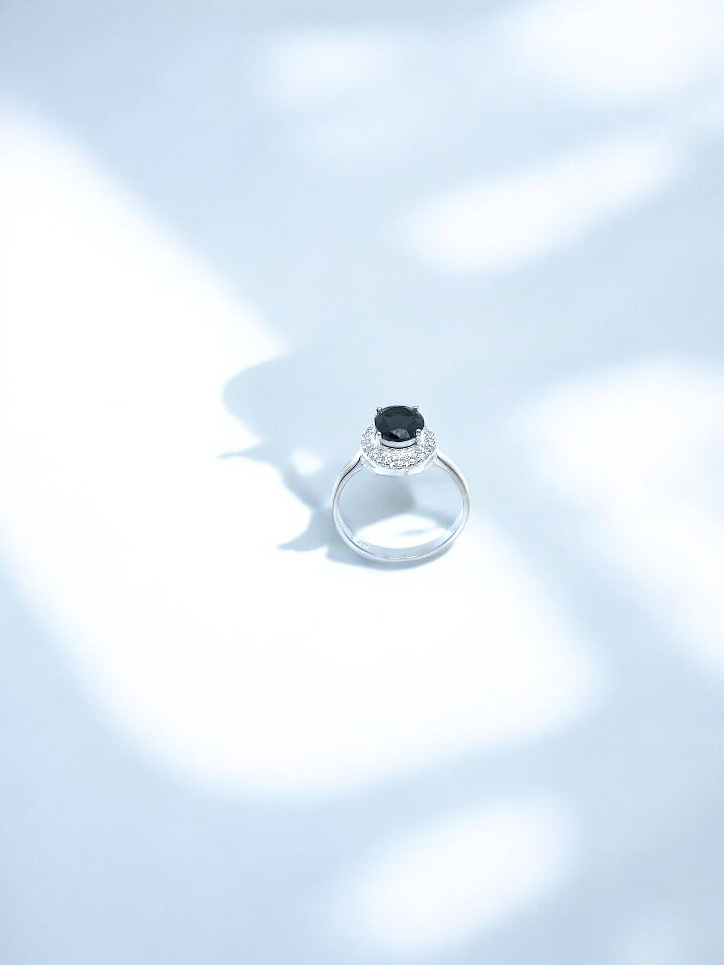 Silver Black Diamond Ring A108