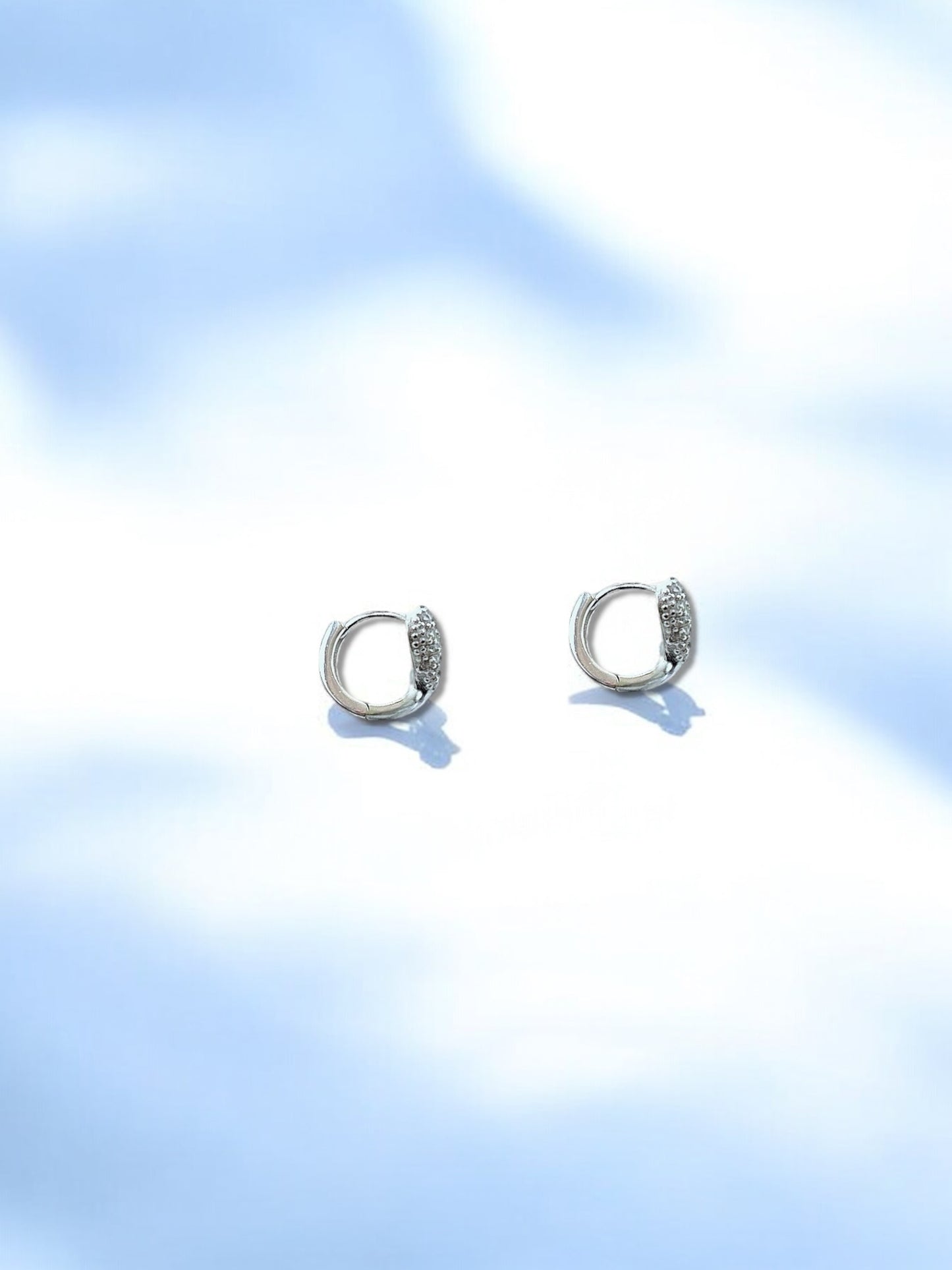 Small Silver Heart Hoop Earrings A15