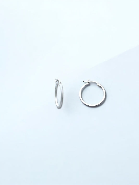 Silver Plain Hoop Earrings A36