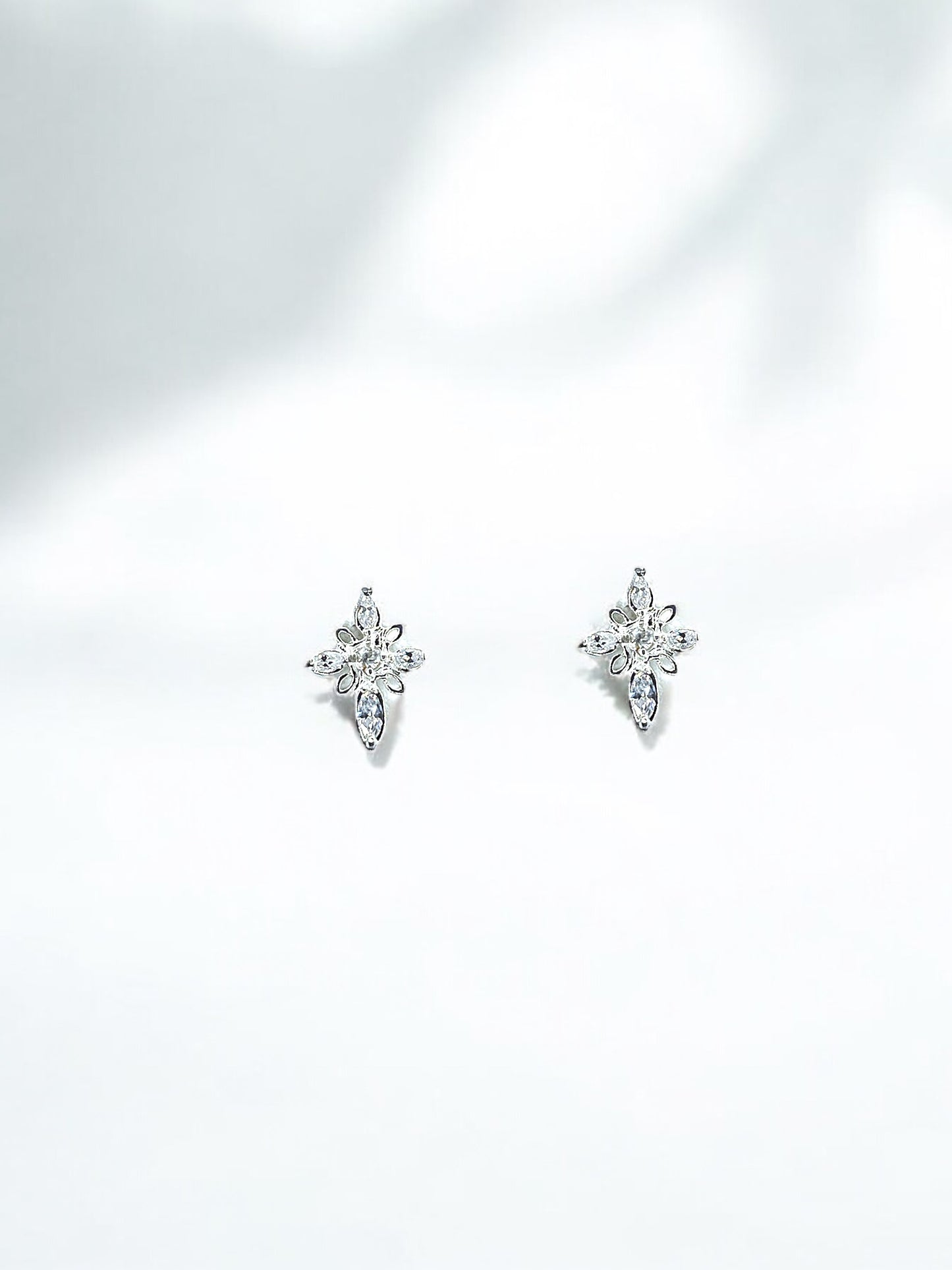 Silver Diamond Cross Earrings A17