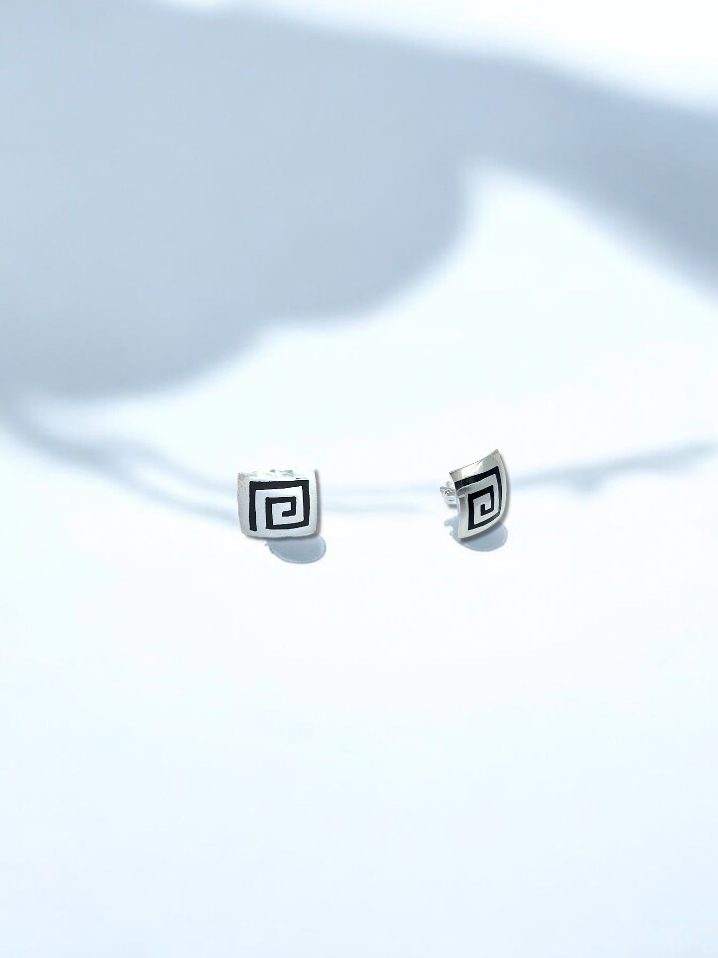 Silver Square Design Earrings A33