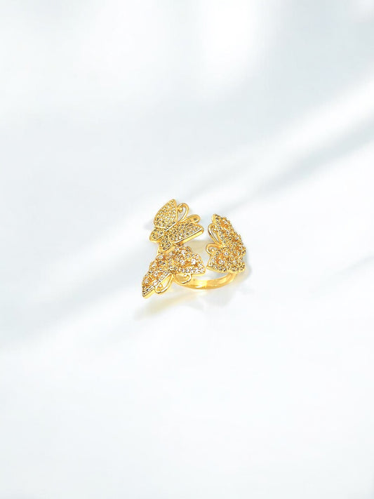 Triple Butterfly Adjusyable Ring A71