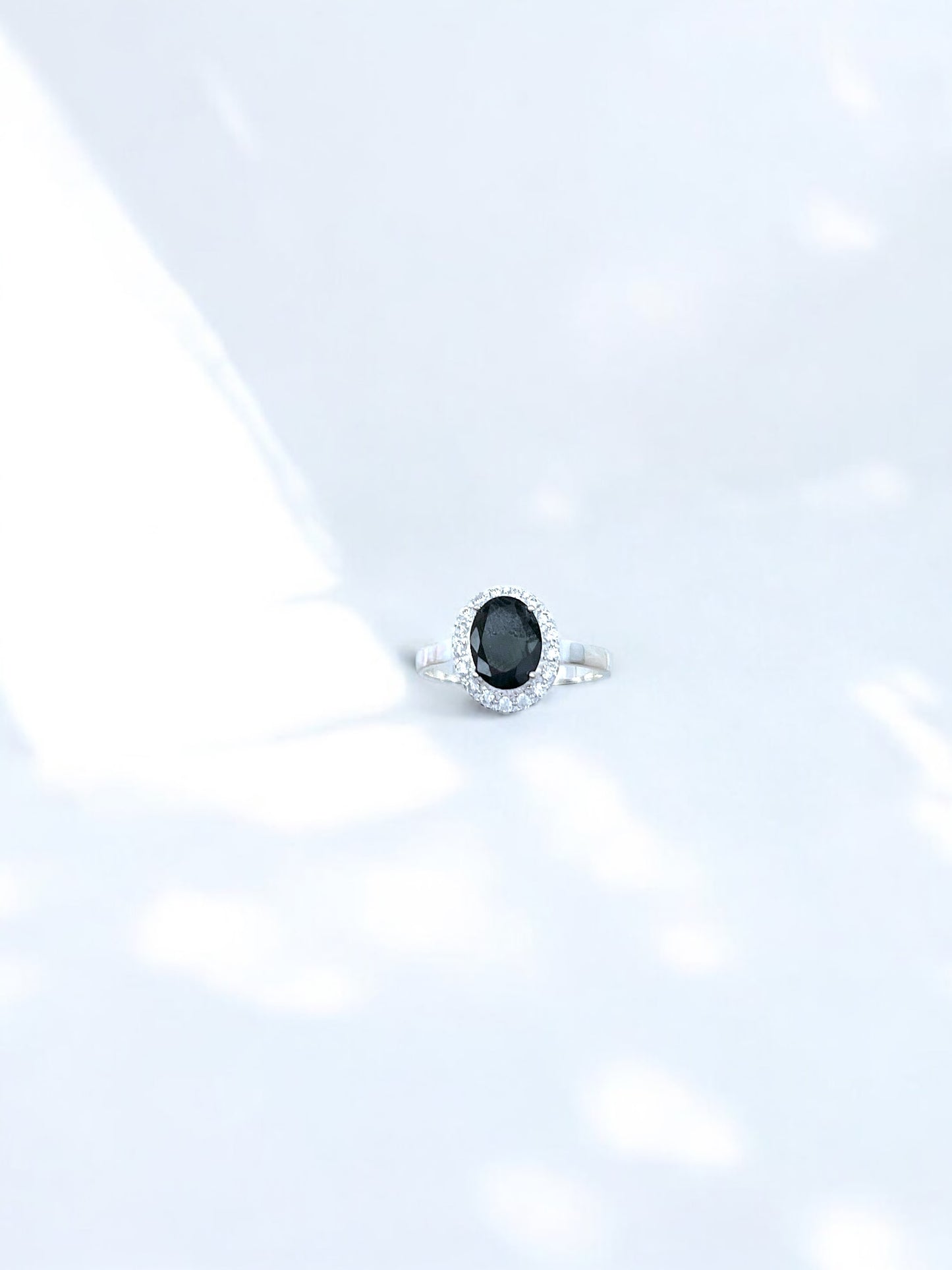 Silver Black Diamond Ring A108