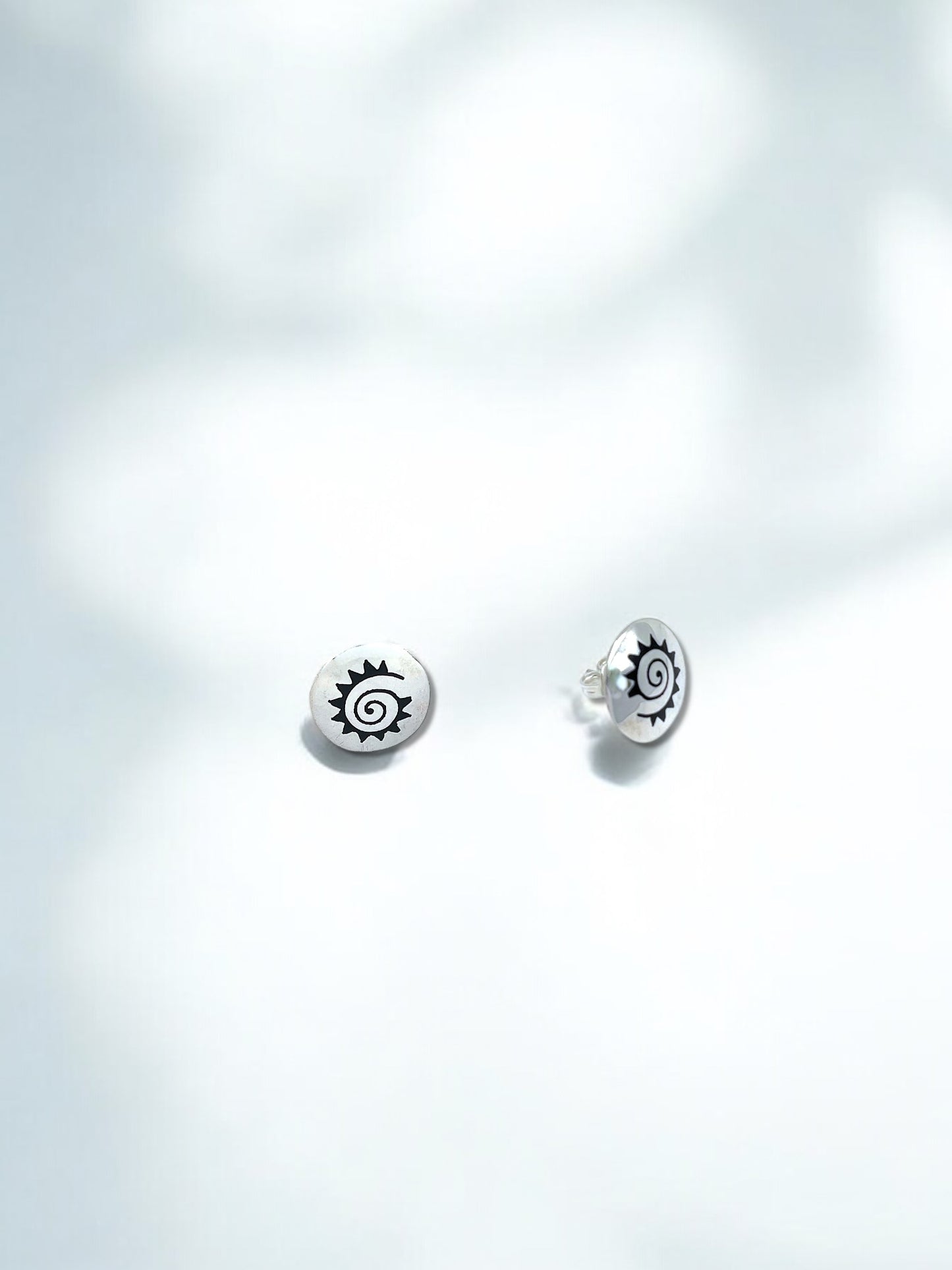 Silver Round Spiral Earrings A34