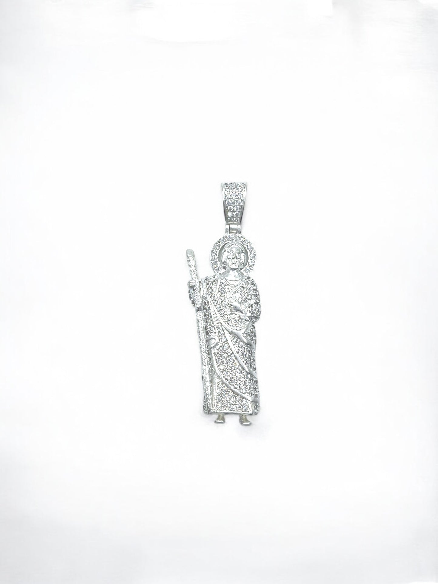 Silver Diamond Saint Jude Pendant A179