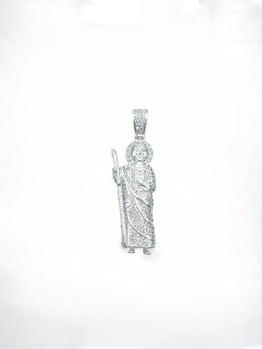 Silver Diamond Saint Jude Pendant A179