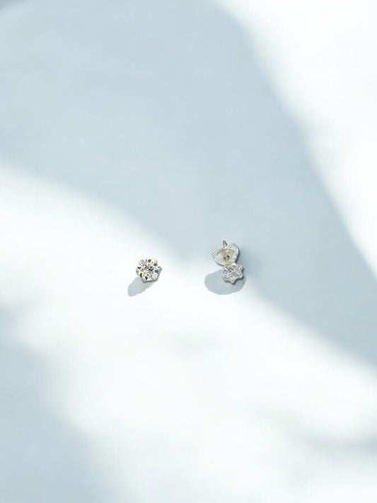 Silver Small Diamond Earrings A46