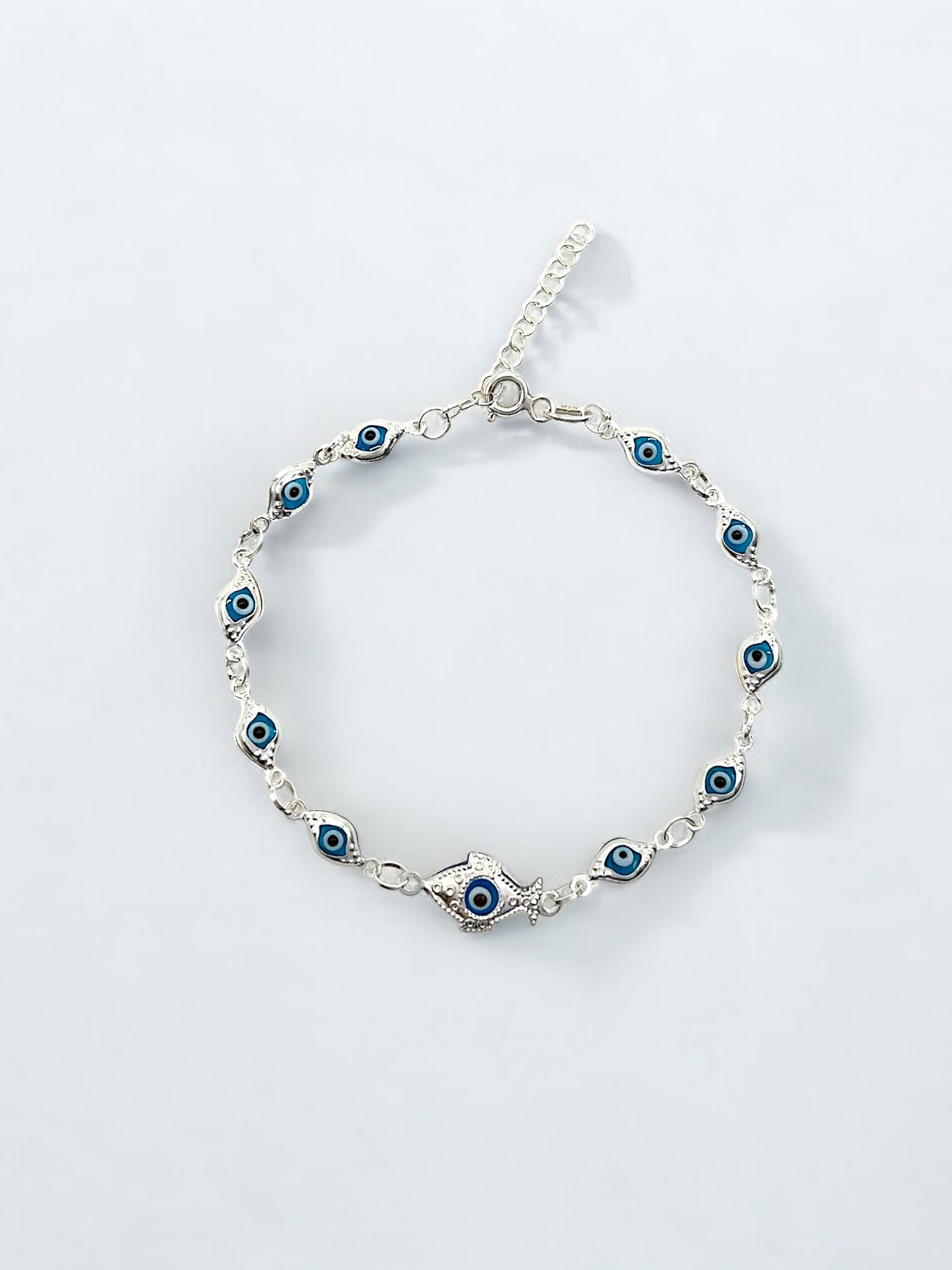 Silver Blue Eyes Bracelet A140