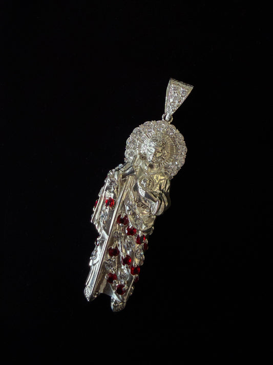 Saint Jude XL Silver Pendant