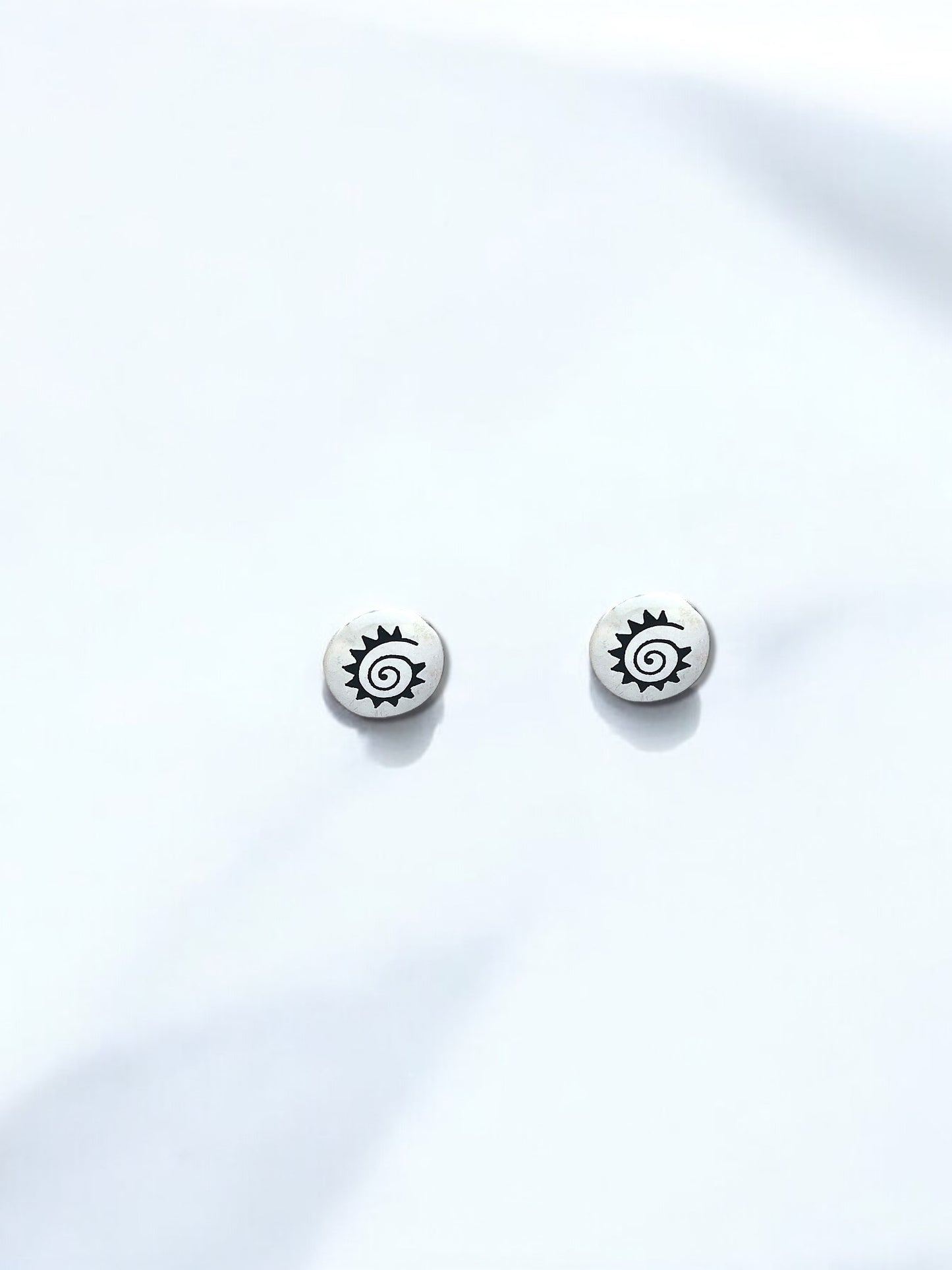 Silver Round Spiral Earrings A34