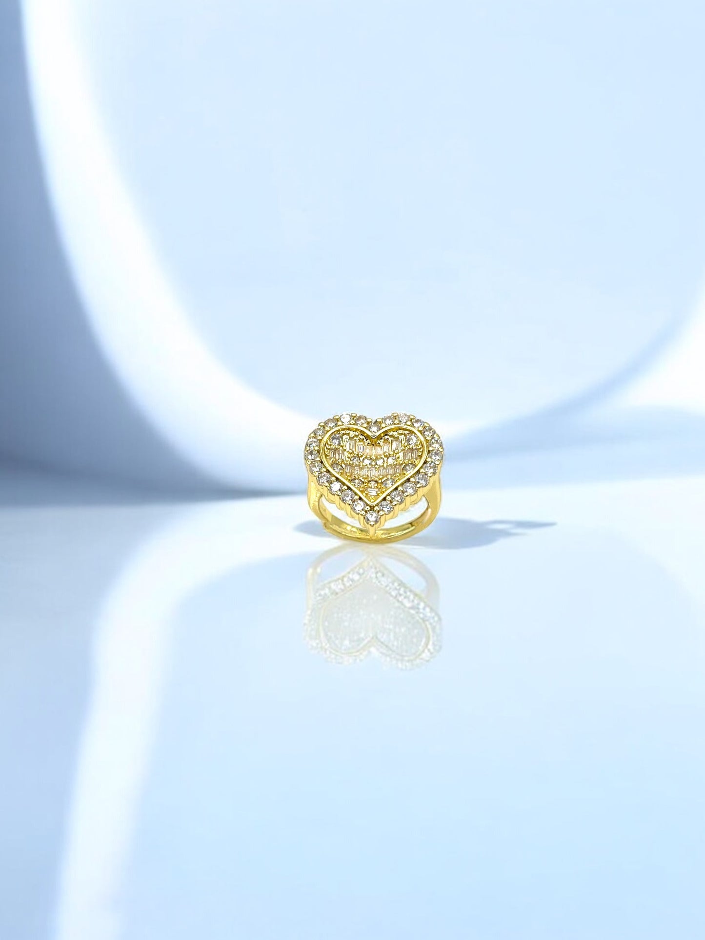 High Quality Adjustable Diamond Heart Ring A53