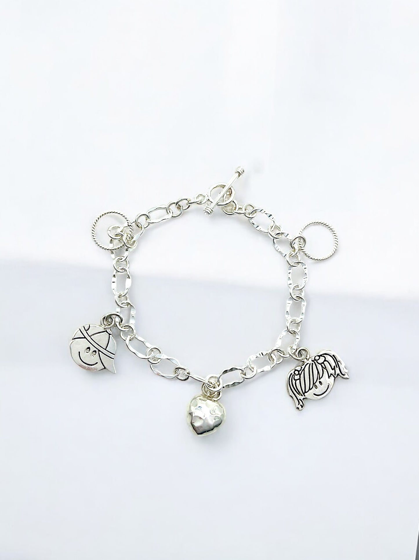 Silver Girl and Boy Charm Bracelet A147