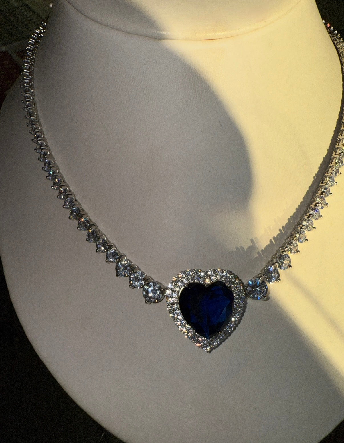 Royal Blue Heart Necklace