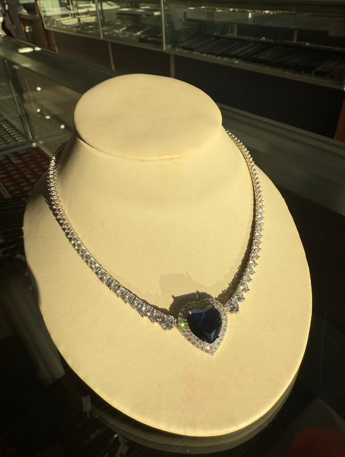 Royal Blue Heart Necklace