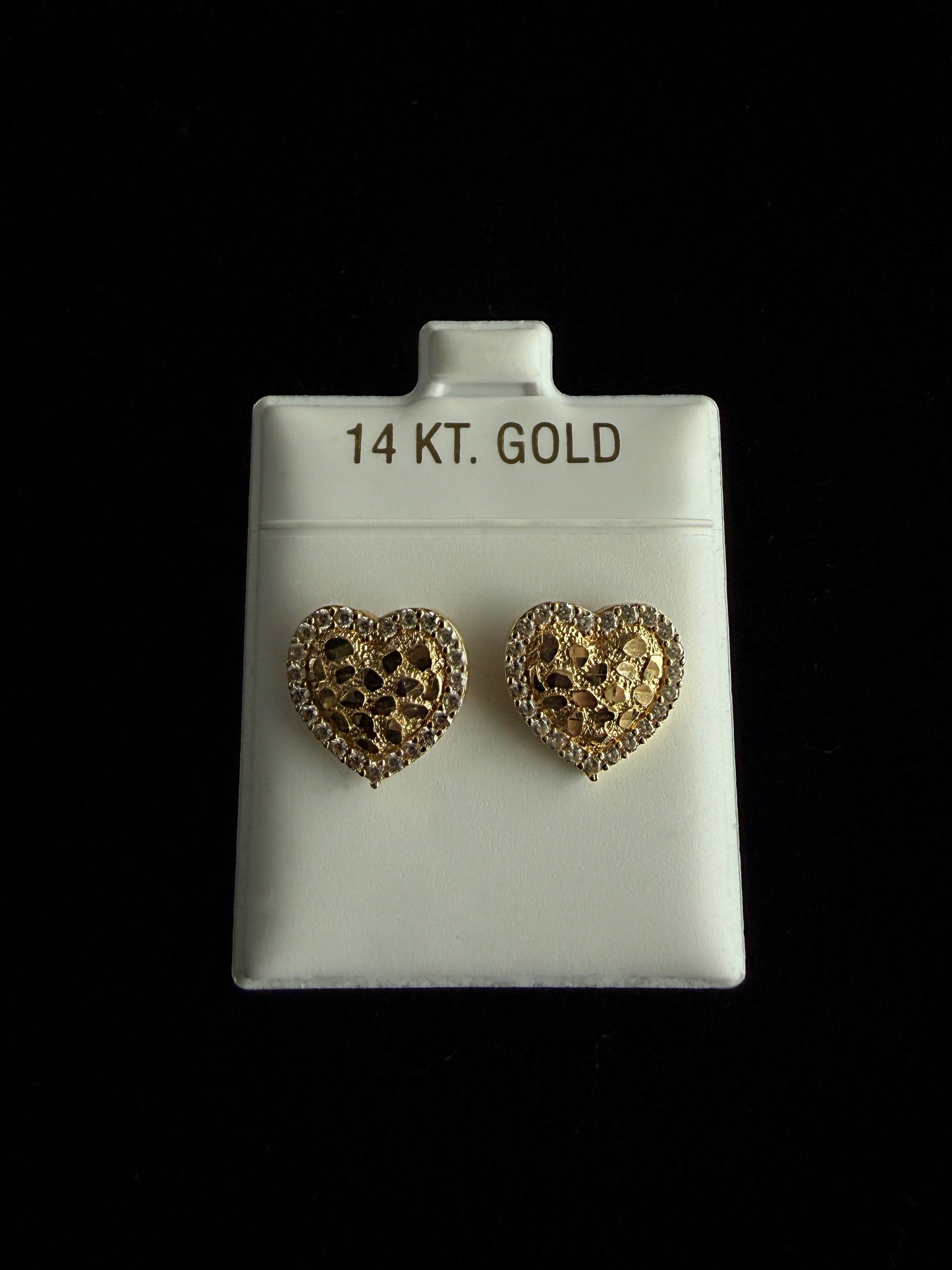 Pavé Heart Nugget Earrings