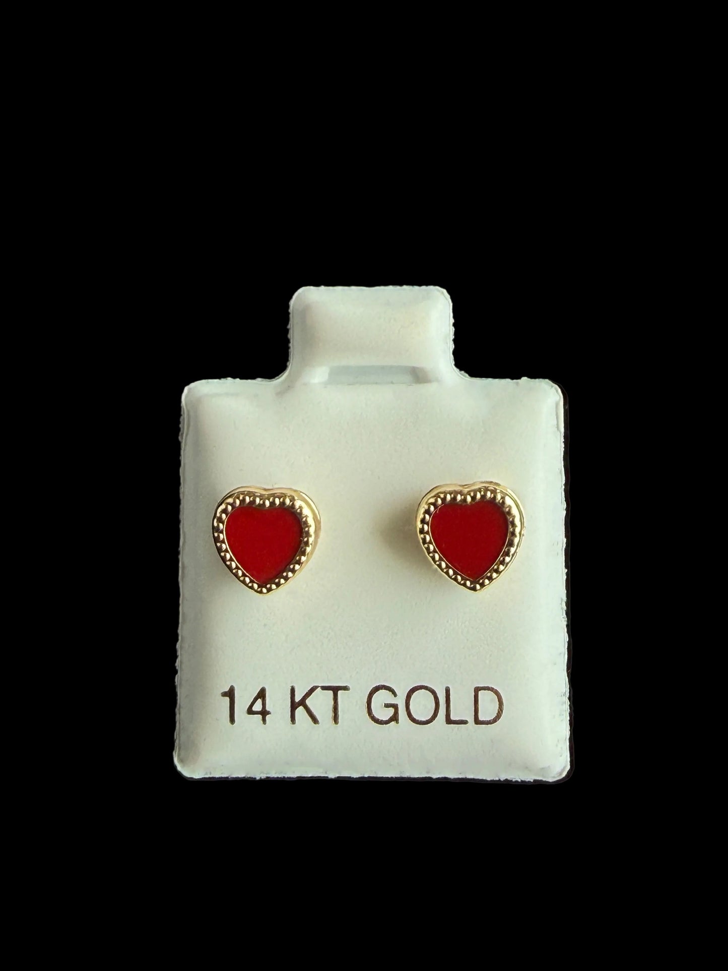 Red Enamel Heart Earrings