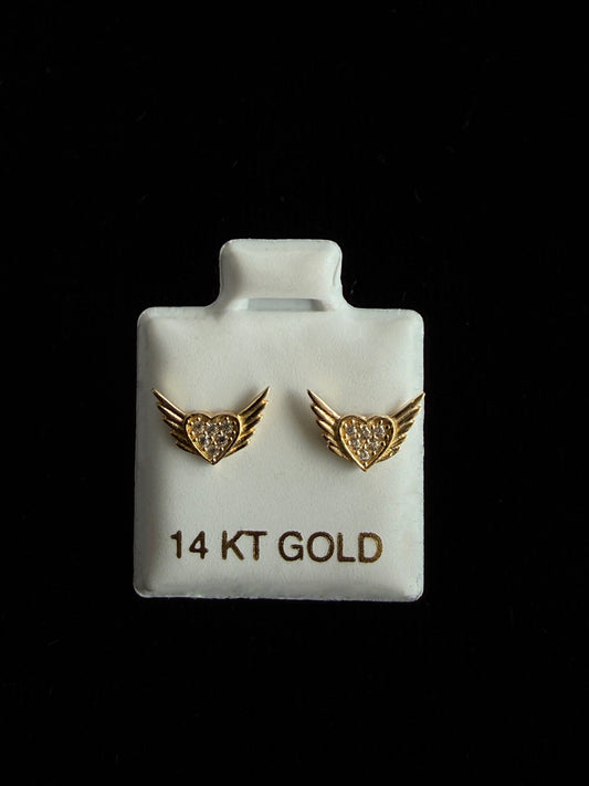 Pavé Heart Angel Wings