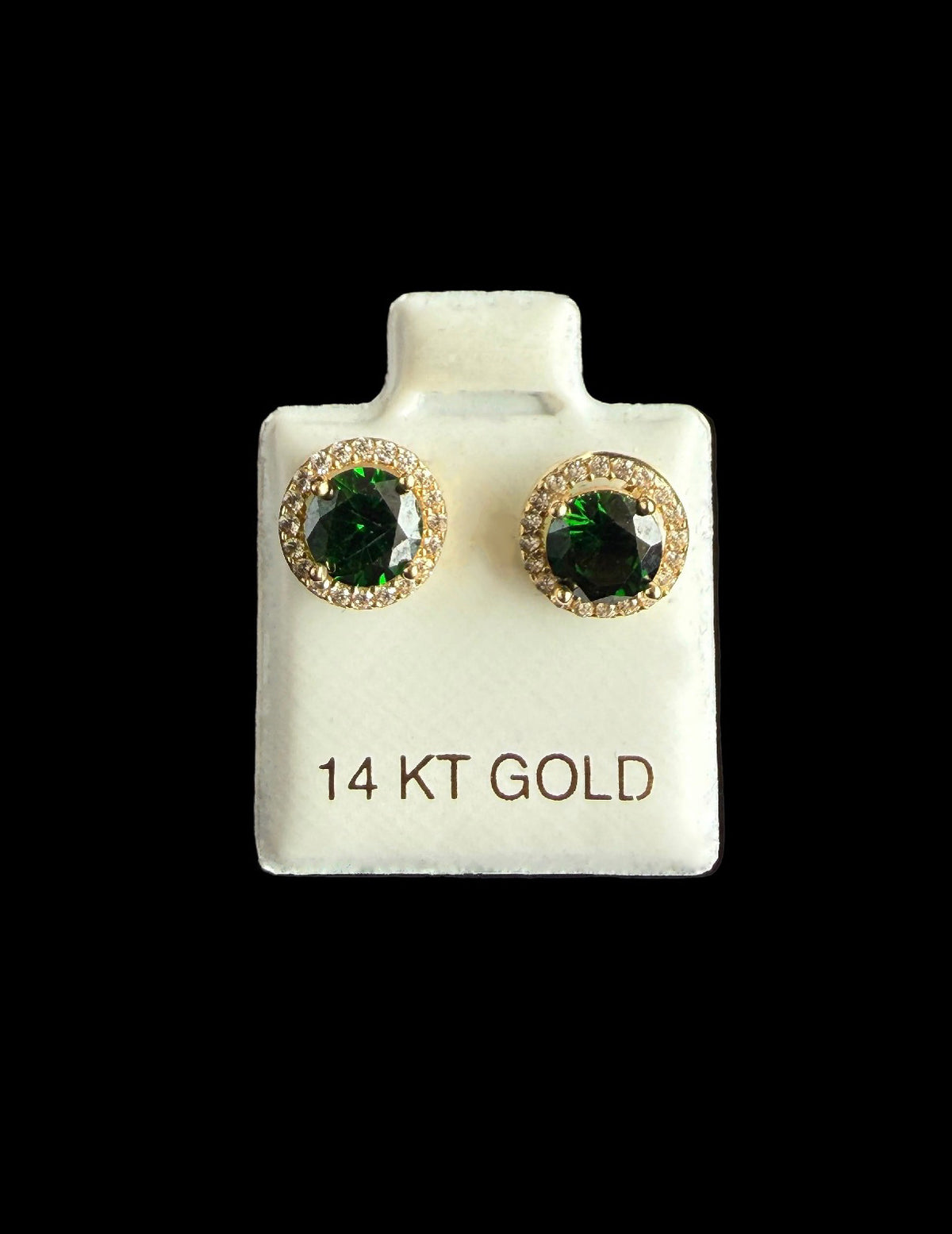 Green Halo Earrings