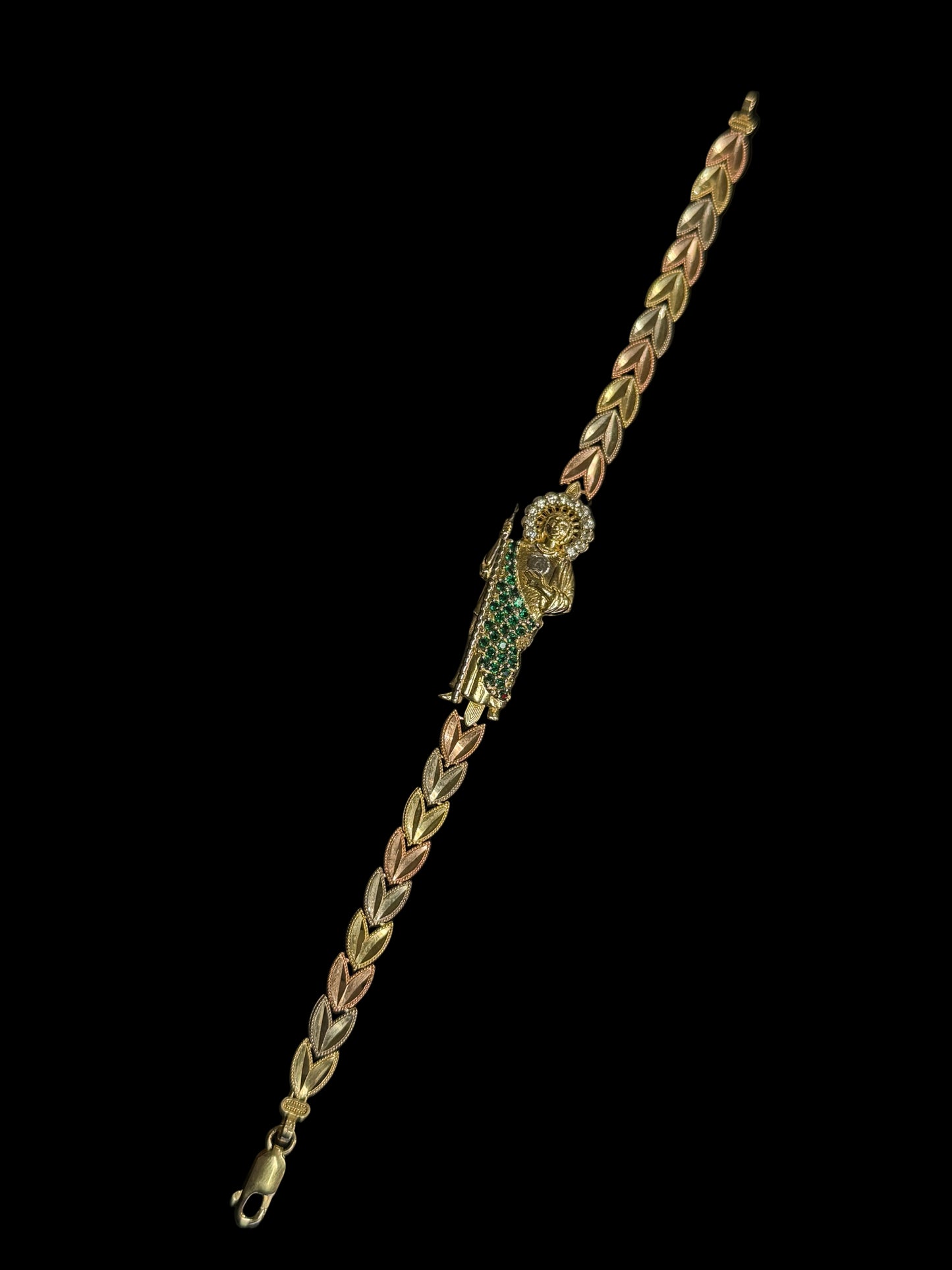 San Judas Tri-Tone Leaf Bracelete