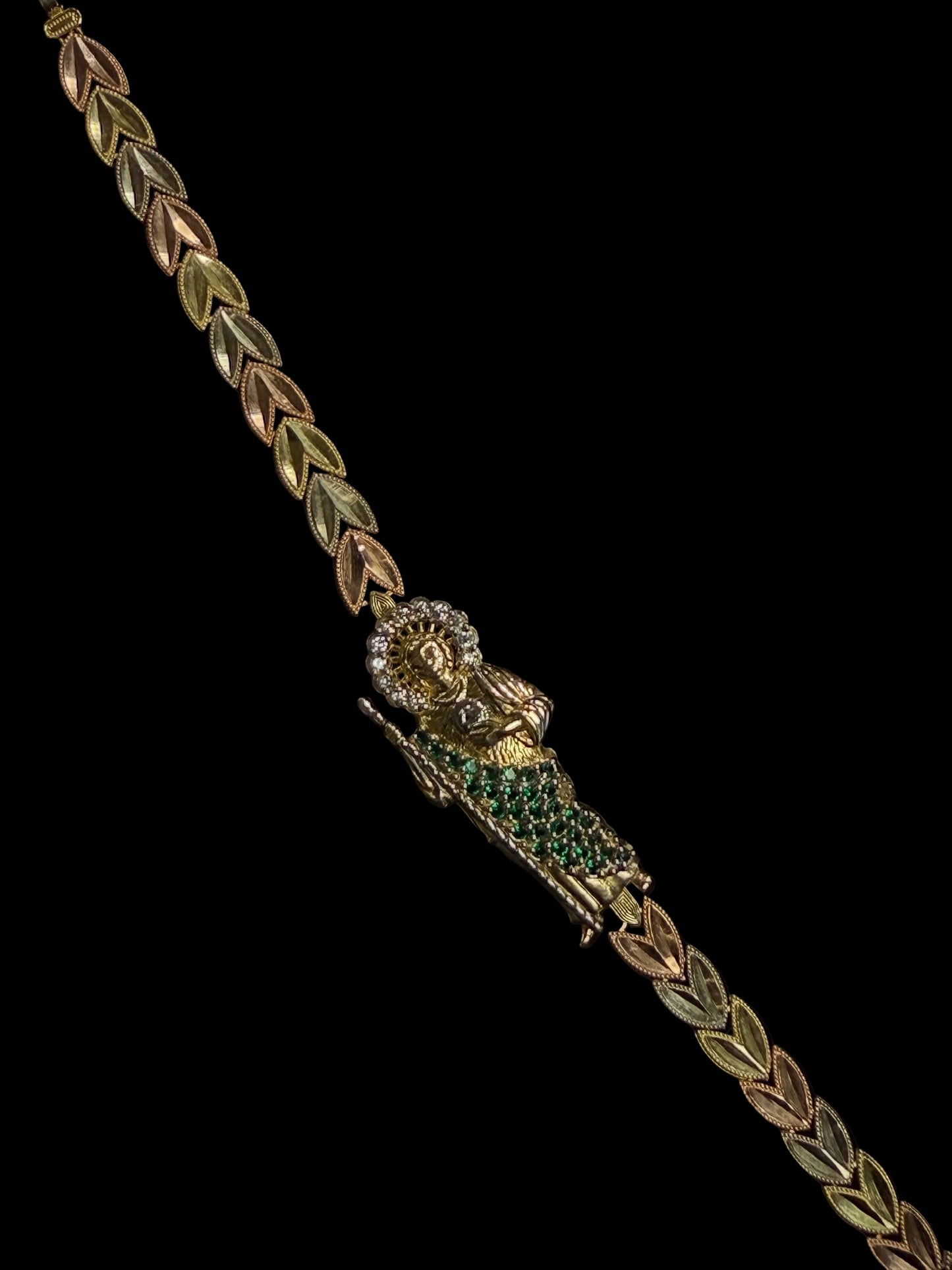 San Judas Tri-Tone Leaf Bracelete