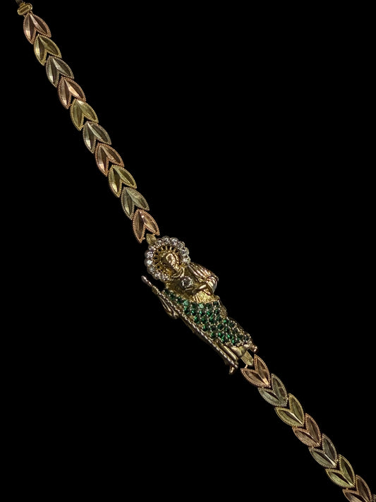 San Judas Tri-Tone Leaf Bracelete