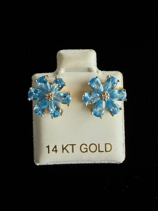 Light Blue Flower Earrings
