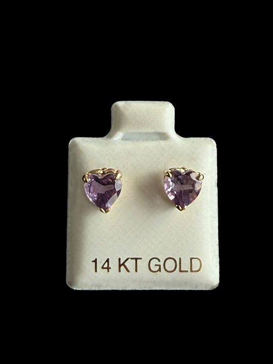 Light Purple Heart Earrings